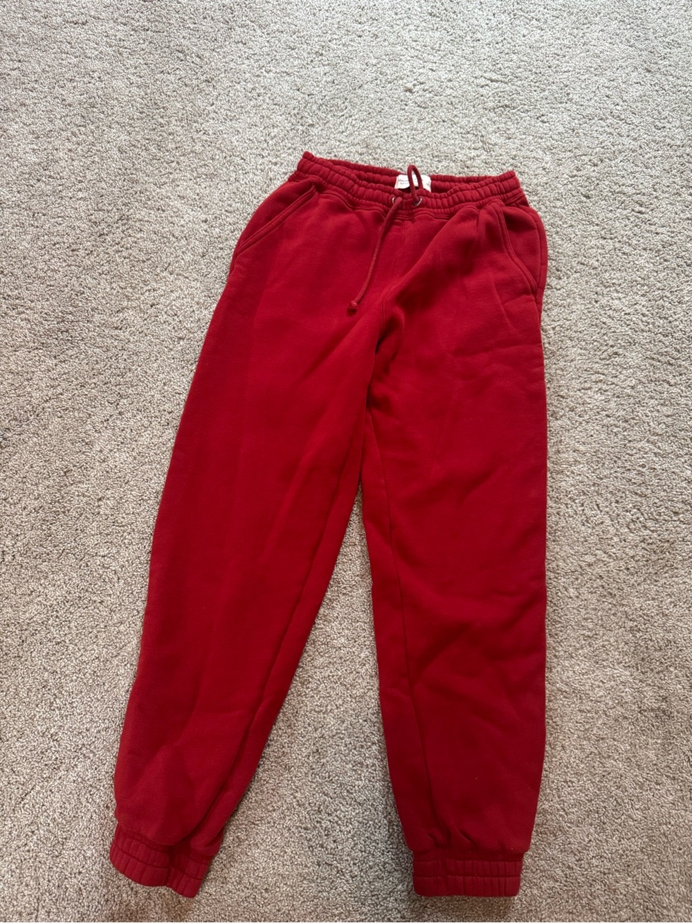 Abercrombie & Fitch Red Fleece Jogger Pants